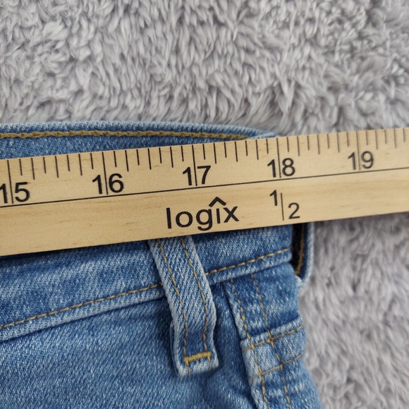 Signature Levi Strauss Heritage High Rise Shorts Frayed Hem Size 16 Light Wash - Picture 6 of 13